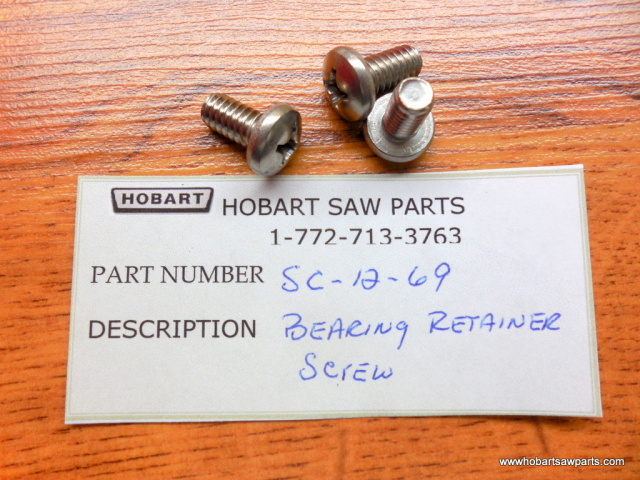 3 Bearing Retaining Screws for Hobart 5514 & 5614 Saws. Replaces SC-12-69